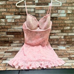 Victorias Secret Pink sheer Lace floral Babydoll 36B
